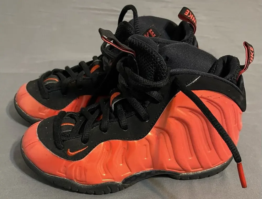 Youth Nike Air Penny Foamposite One 13C Black Orange Great Condition